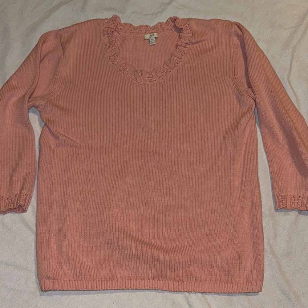 J. Jill Pink Knit Ribbed Sweater size 2X